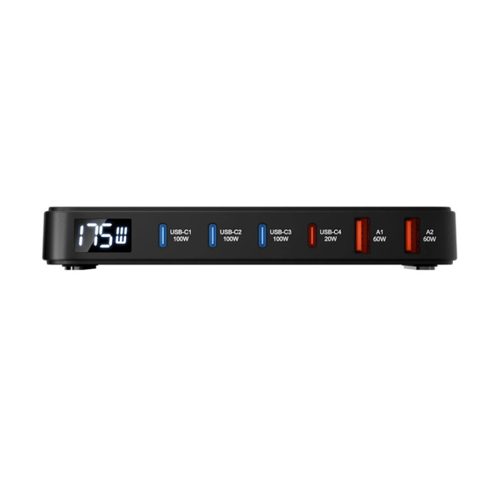 Blitzwolf BW-S30 Stazione di Ricarica 6-in-1 175W 4xUSB-C + 2xUSB-A Nero