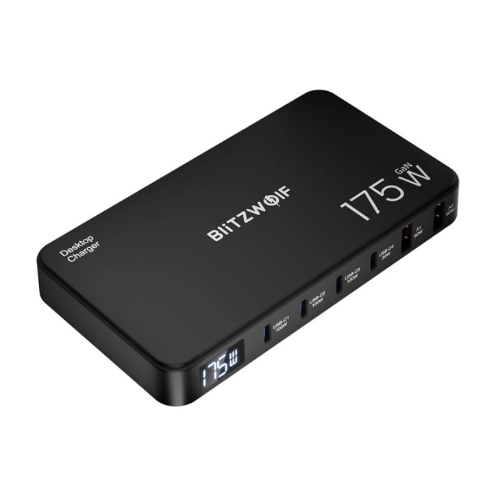 Blitzwolf BW-S30 Stazione di Ricarica 6-in-1 175W 4xUSB-C + 2xUSB-A Nero