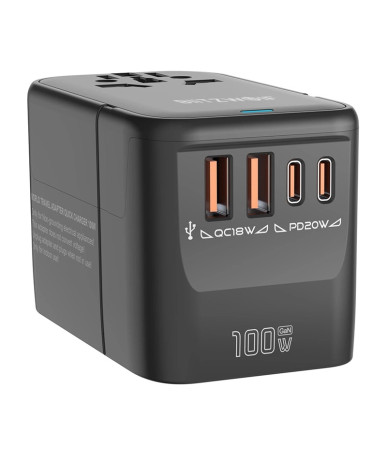 Blitzwolf BW-TA2 5-in-1 Travel Adapter 2xUSB PD + 2xC QC + C GaN 100W