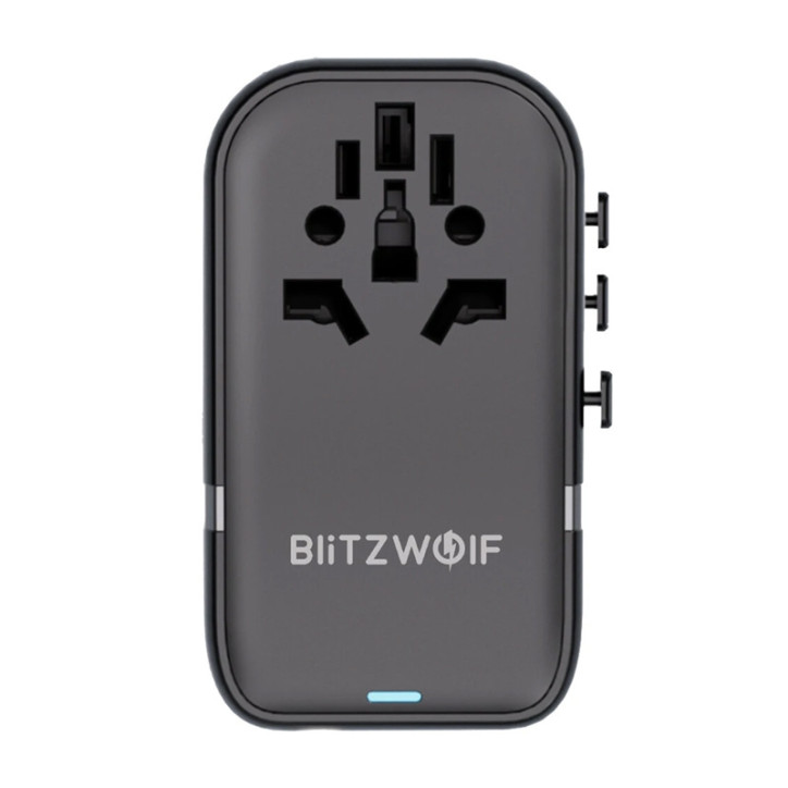 Blitzwolf BW-TA2 Adattatore da Viaggio 5-in-1 2xUSB PD + 2xC QC + C GaN 100W