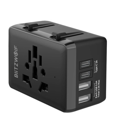 Blitzwolf BW-TA1 4-in-1 Travel Adapter 2xUSB + C + PD 20W