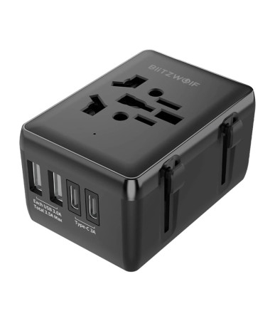 Adattatore da viaggio Blitzwolf BW-TA1 4-in-1, 2xUSB + C + PD 20W