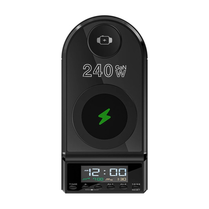Blitzwolf BW-FW10 Sveglia Caricatore 240W 4xUSB-C 2xUSB-A Wireless Nero