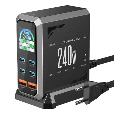 Blitzwolf BW-S31 Caricatore da rete 2xUSB-A, 4xUSB-C, PD, 240W