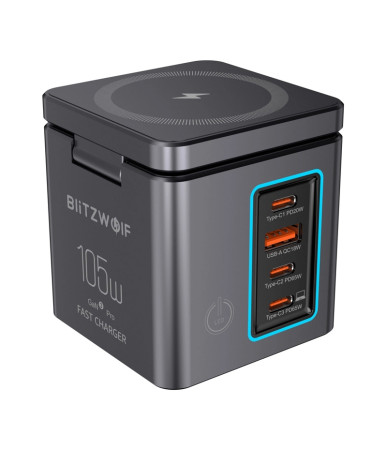 Blitzwolf BW-i113 Caricatore da Rete GaN 105W 3xUSB-C USB-A