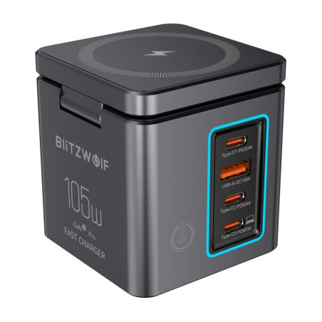 Blitzwolf BW-i113 Caricatore da Rete GaN 105W 3xUSB-C USB-A