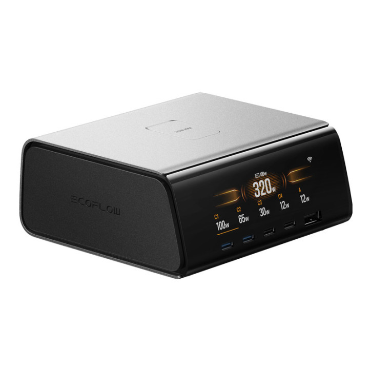 EcoFlow RAPID Pro Stazione di Ricarica 320W 4xUSB-C 1xUSB-A GaN EcoFlow RAPID Pro Stazione di Ricarica 320W 4xUSB-C 1xUSB-A GaN