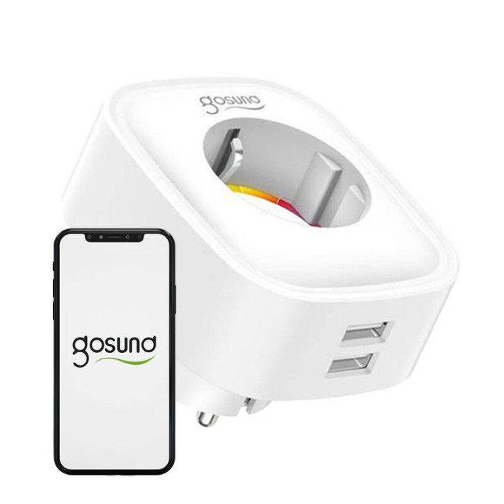 Gosund SP112 Smart Plug WiFi 2xUSB 16A Tuya Bianco