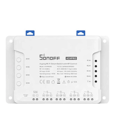 Sonoff 4CHPROR3 Smart Switch WiFi 4 Canali RF 433MHz