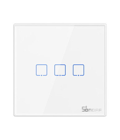 Smart Wireless Wall Switch Sonoff T2EU3C-RF 433MHz (3-channel)