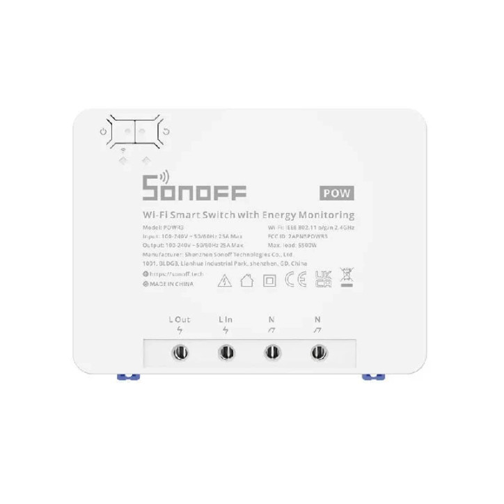 Sonoff POW R3 Interruttore Smart WiFi con Misurazione Consumi 25A Bianco