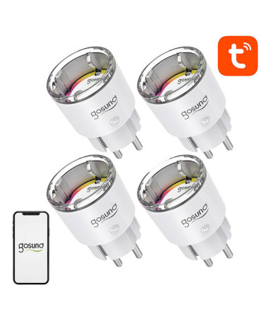 Gosund EP2 WiFi smart socket, 4 pezzi, 10A Tuya