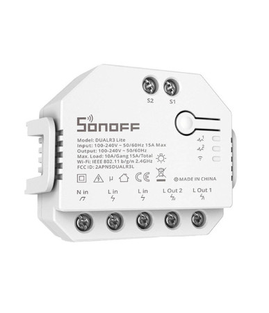 Sonoff Dual R3 Lite Interruttore Wi-Fi Doppio Relè Bianco
