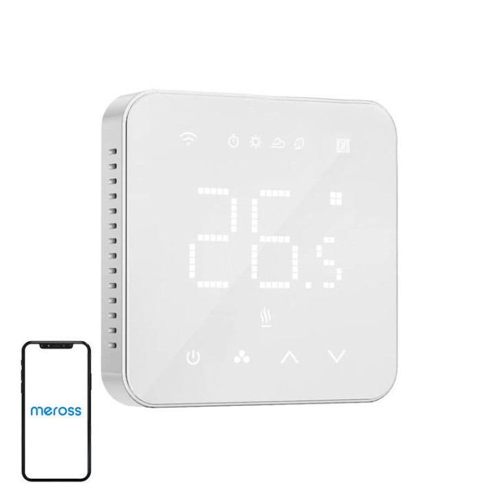 Meross MTS200BHK(EU) Smart WiFi Termostato HomeKit Bianco