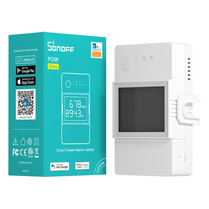 Sonoff POWR320D Elite 20A Smart Power Meter WiFi Bianco