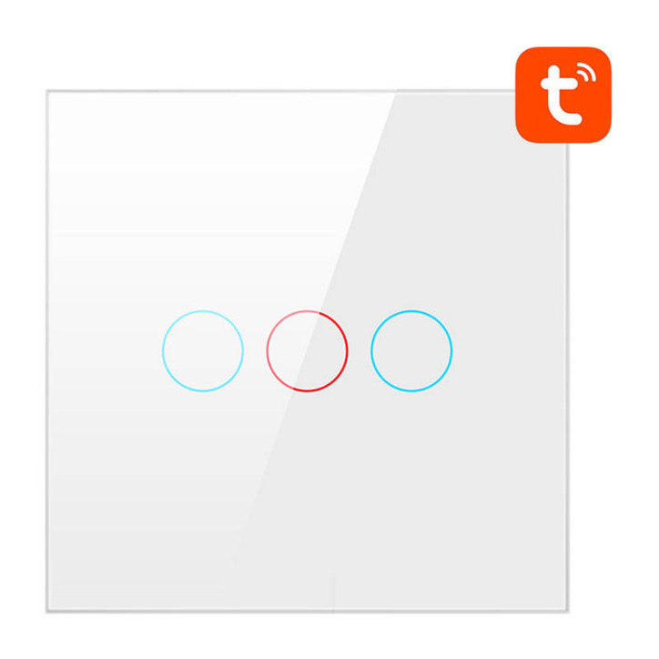 Interruttore Luce Smart WiFi Avatto TS02-EU-W3 3 Way TUYA Bianco