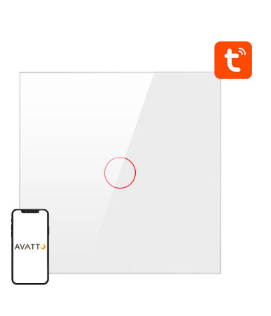 Smart Light Switch ZigBee Avatto ZTS02-EU-W1 1 Way TUYA (white)