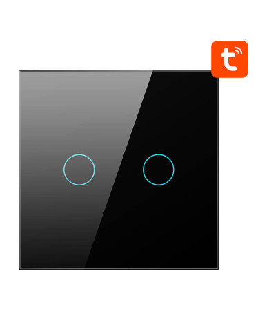 Interruttore Smart ZigBee Avatto ZTS02-EU-B2 2 Way TUYA Nero