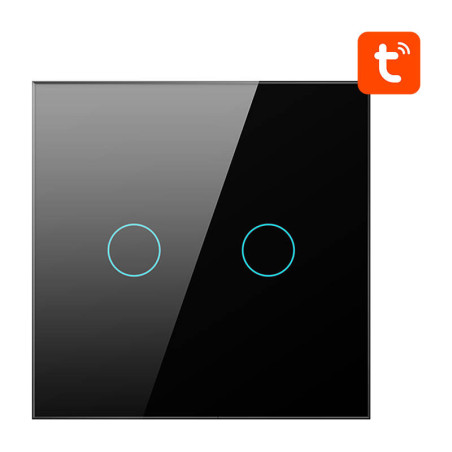 Interruttore Smart ZigBee Avatto ZTS02-EU-B2 2 Way TUYA Nero