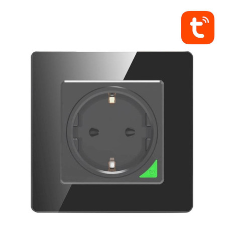 Avatto N-WOT10-EU-B TUYA Smart WiFi Presa a Muro Nera
