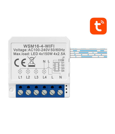 Avatto WSM16-W4 Modulo Smart Switch WiFi 4 Canali TUYA