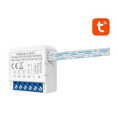 Avatto WSM16-W4 Modulo Smart Switch WiFi 4 Canali TUYA