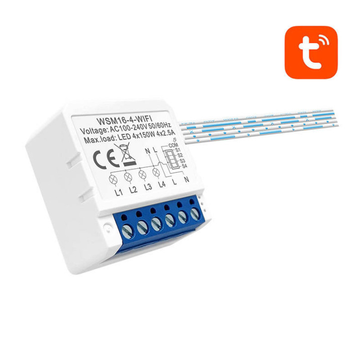 Avatto WSM16-W4 Modulo Smart Switch WiFi 4 Canali TUYA