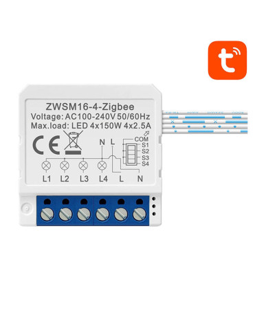 Smart Switch Module ZigBee Avatto ZWSM16-W4 TUYA
