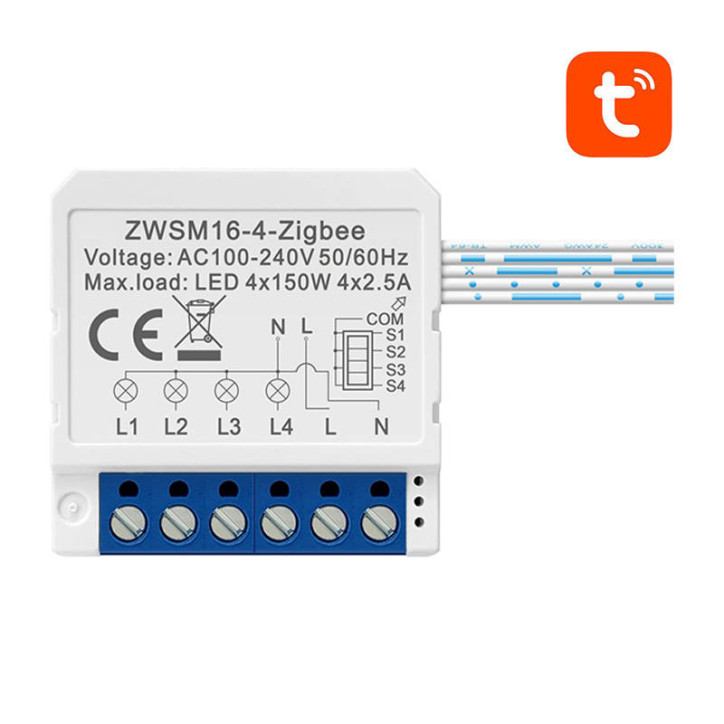Modulo Smart Switch ZigBee Avatto ZWSM16-W4 TUYA