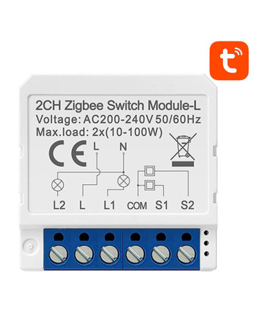 Avatto LZWSM16-W2 Modulo Interruttore ZigBee 2 Canali Senza Neutro Tuya