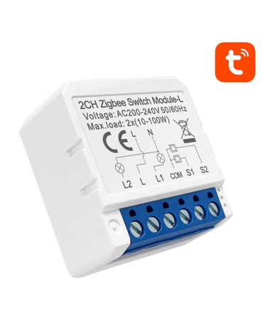 Avatto LZWSM16-W2 Modulo Interruttore ZigBee 2 Canali Senza Neutro Tuya